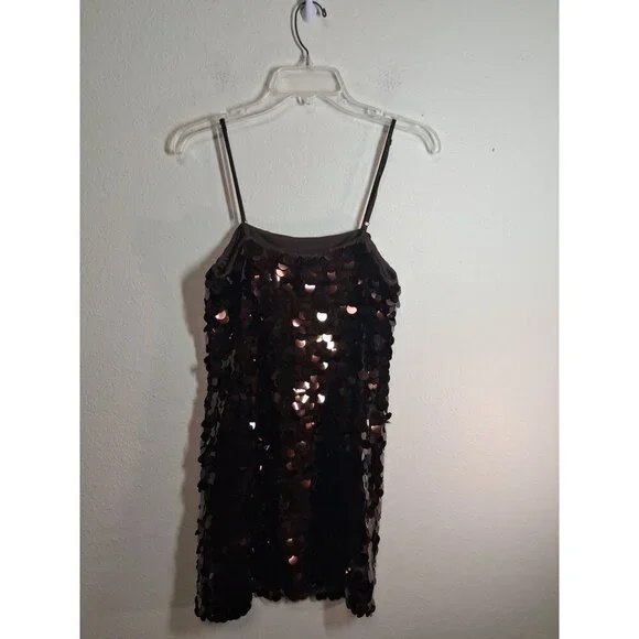 NWT A New Day Sequin Dress Party Clubwear Dance Brown Size Small - Picture 3 of 6